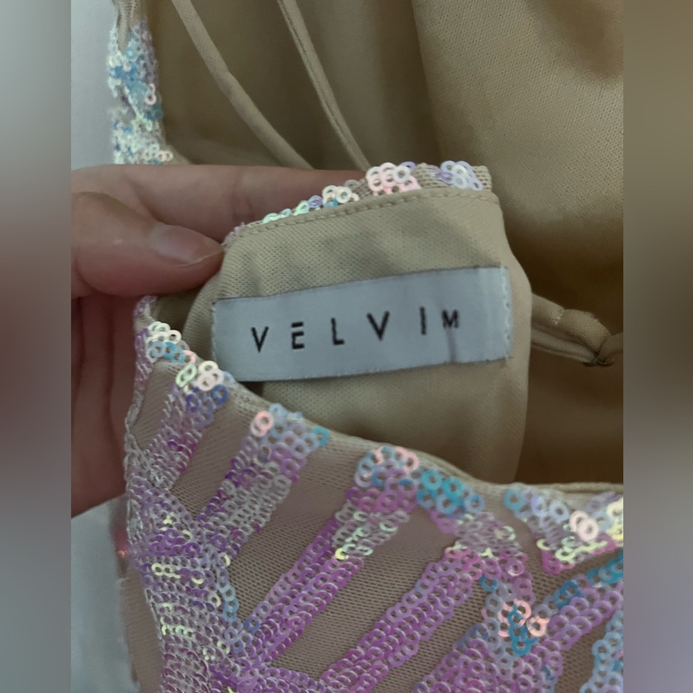 Dress from velvet which is from a dress store